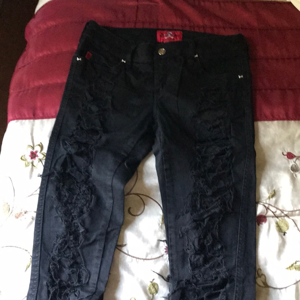Black ripped jeans